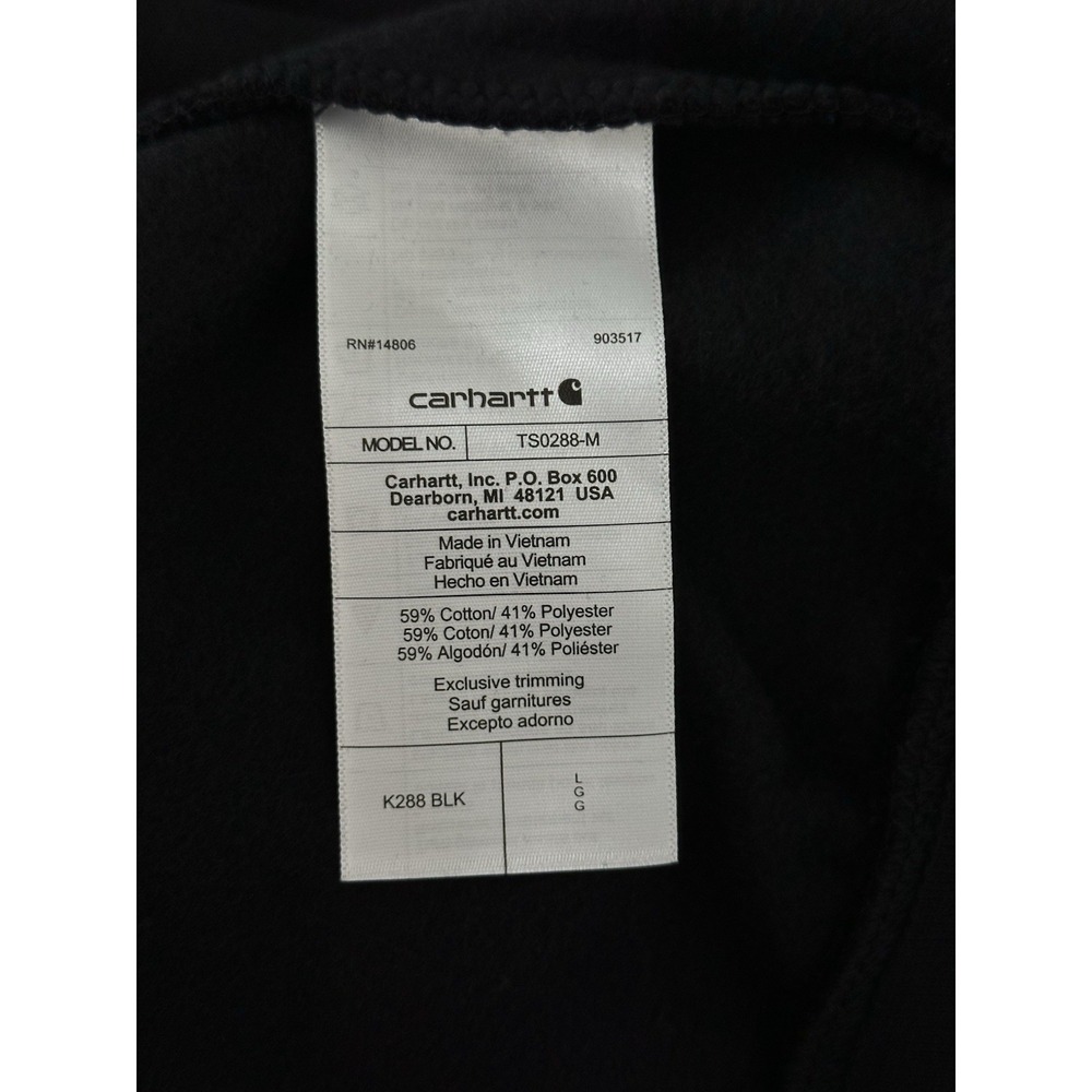Carhartt K288 Black Hoodie Loose Fit Midweight Logo Sleeve Pullover Size L NWT - Picture 7 of 11